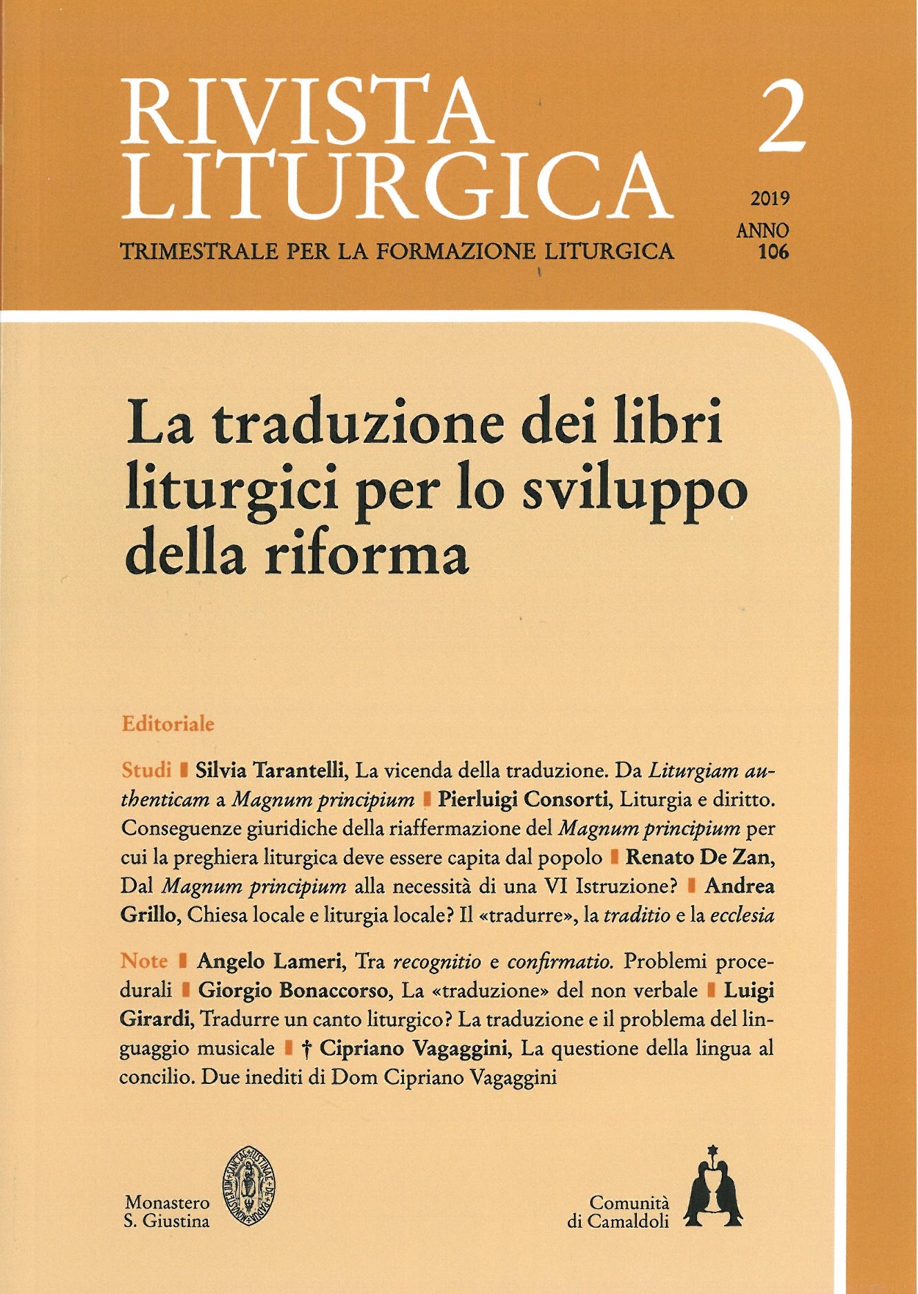 La traduzione dei libri liturgici per lo sviluppo della riforma (RL 2/2019)