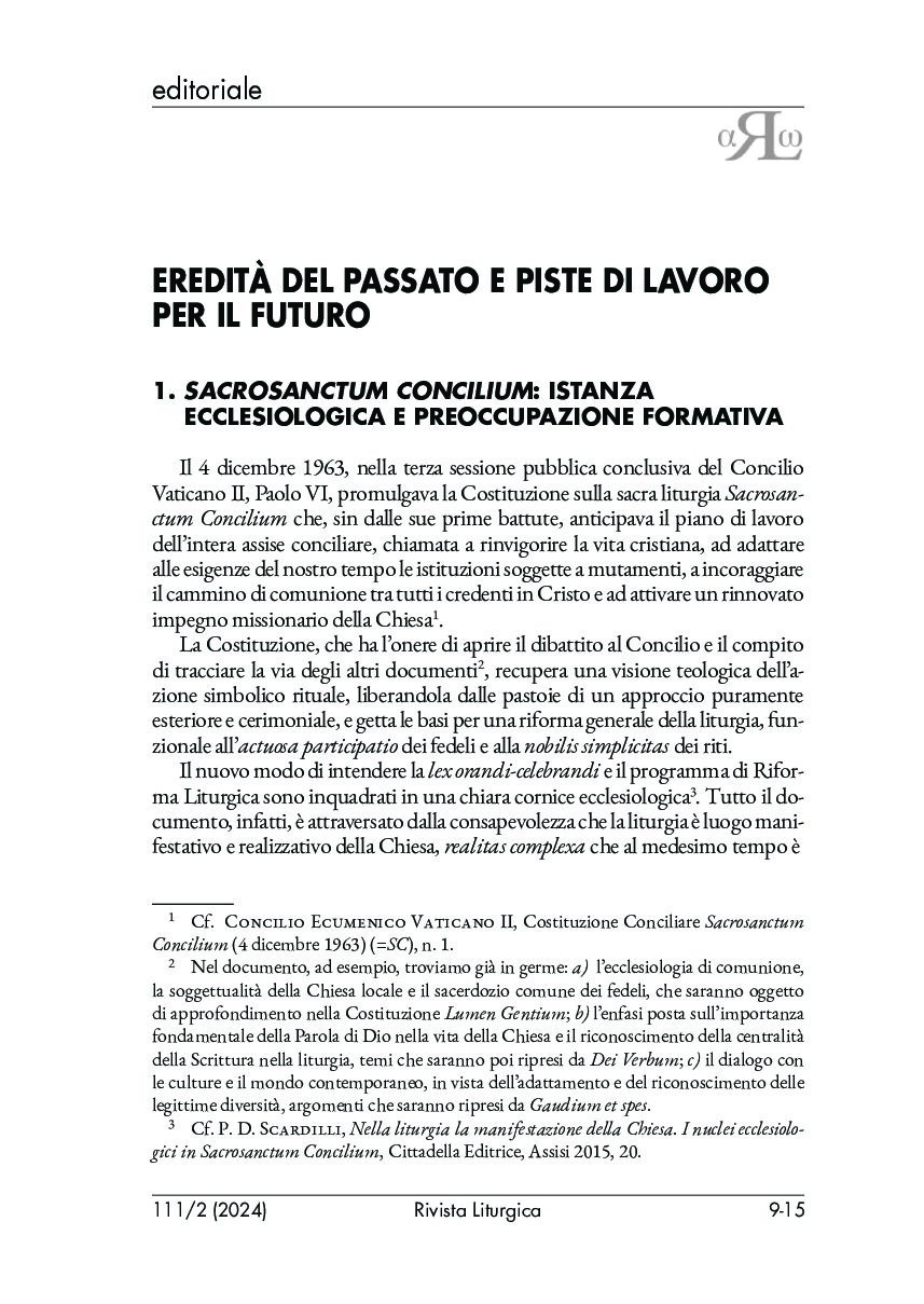 La liturgia a sessant'anni da Sacrosanctum Concilium (RL 2/2024) - immagine 9
