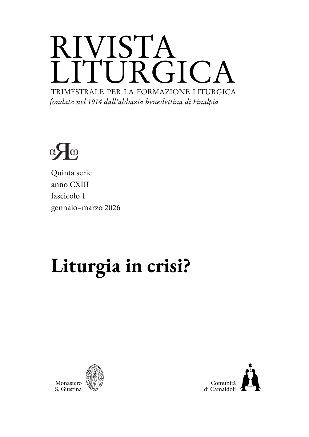Liturgia in crisi? (RL 1/2026) - immagine 2