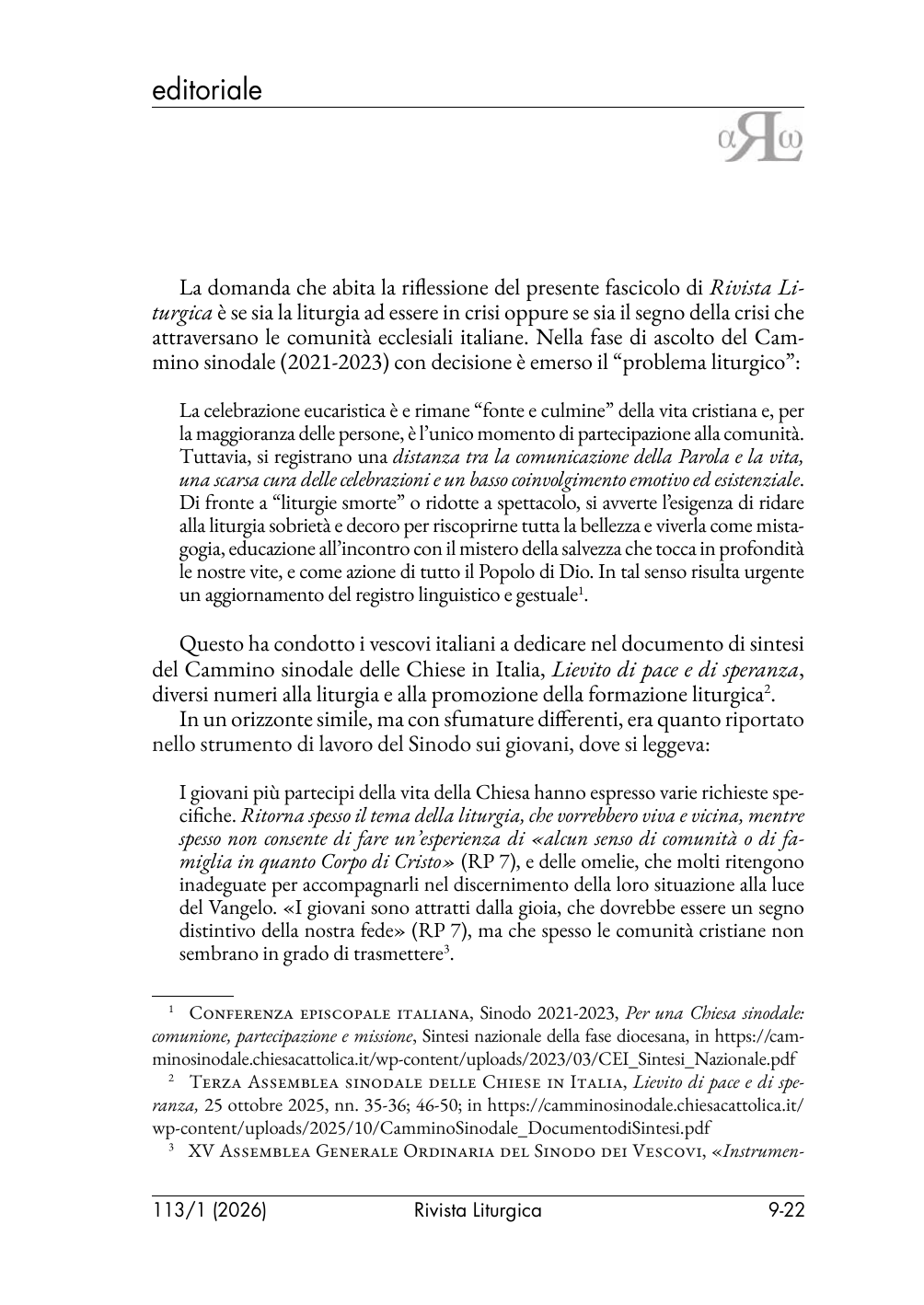Liturgia in crisi? (RL 1/2026) - immagine 10